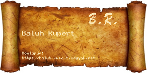 Baluh Rupert névjegykártya